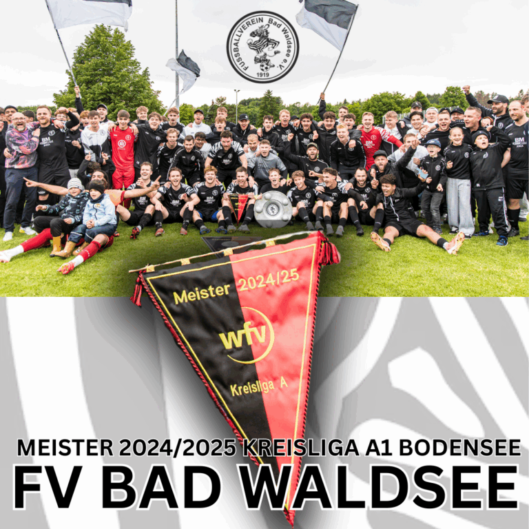 Die Erste des FV Bad Waldsee ist Meister 24/25 in der Kreisliga A1 Bodensee